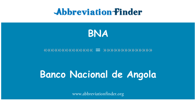 BNA: Banco Nacional 드 앙골라