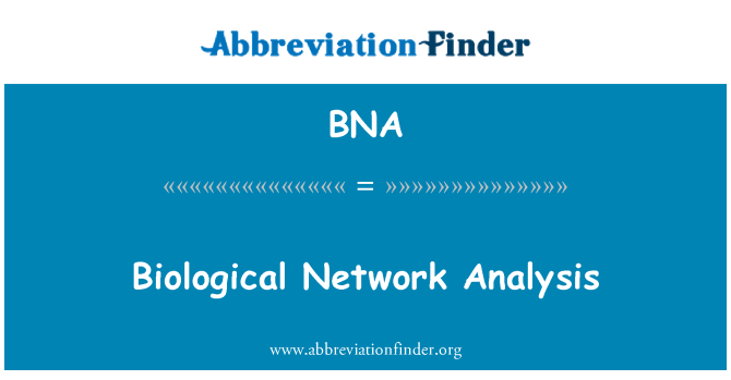 BNA: حیاتیاتی نیٹ ورک تجزیہ