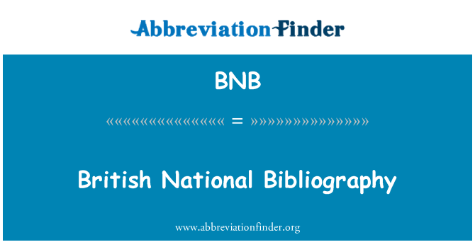 BNB: Bibliographie nasyonal Britanik