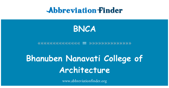 BNCA: Bhanuben Nanavati kolèj Achitekti