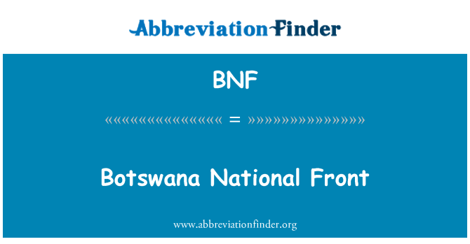 BNF: Botswana nationella fronten