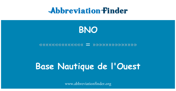 BNO: Základní Nautique de l'Ouest