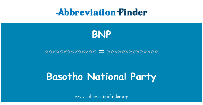 BNP: Basotho National Party-puolue