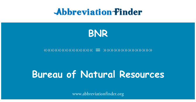 BNR: Bureau of Natural Resources