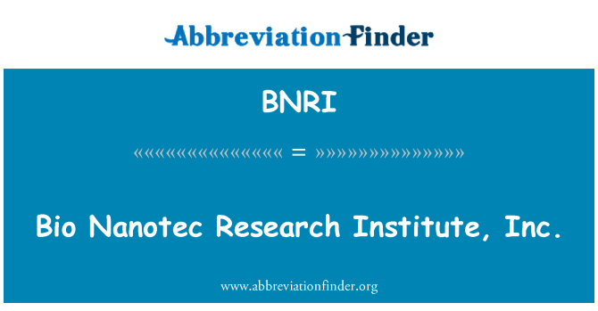 BNRI: Bio Nanotec rechèch Enstiti, Inc.