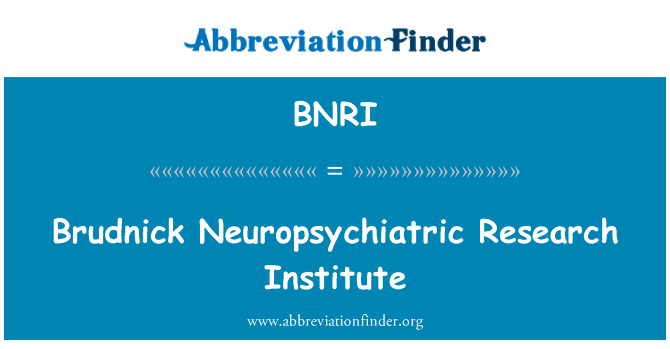 BNRI: Brudnick neuropsychiatrischen Forschungsinstitut