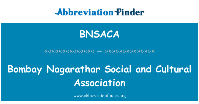 BNSACA: Бомбей Nagarathar соціально-культурної Асоціації
