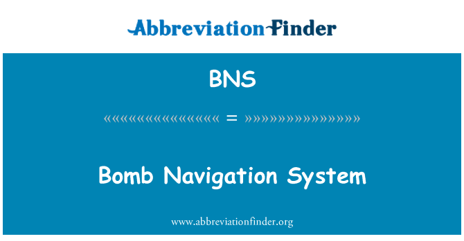 BNS: Sistem de navigatie bomba