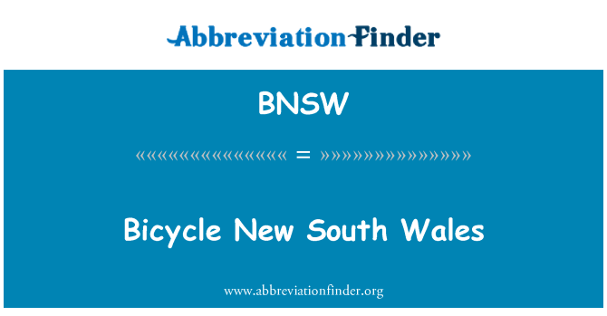 BNSW: Cykel New South Wales