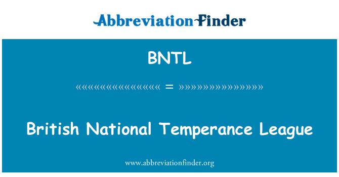 BNTL: British National Temperance League