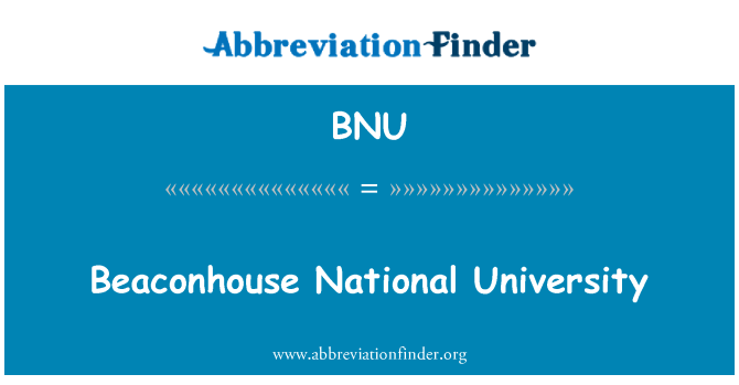 BNU: Universidade Nacional de Beaconhouse
