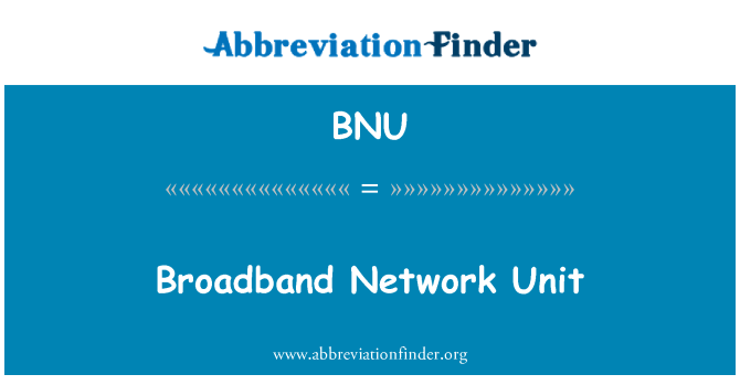 BNU: 寬頻網路單元