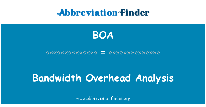 BOA: Båndbredden Overhead analyse