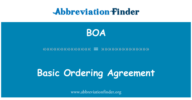 BOA: Basic Ordering Agreement