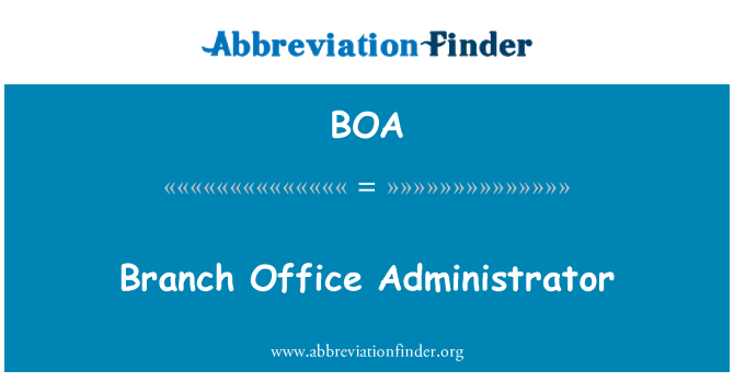 BOA: Branch Office ügyintéző