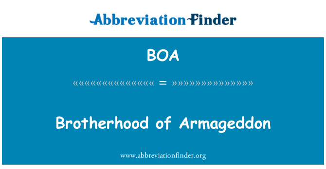 BOA: Testvériség az Armageddon