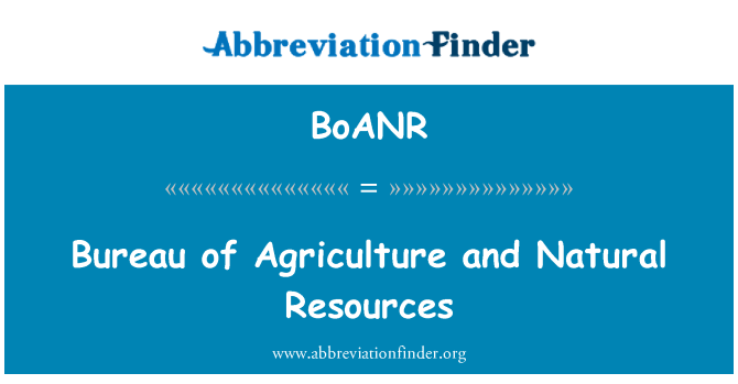 BoANR: 農業・自然資源局