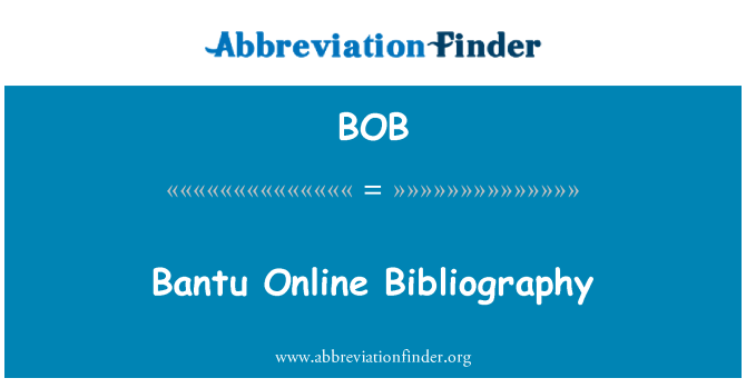 BOB: Bantu Online bibliograafia