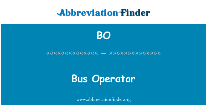 BO: Bus Operator