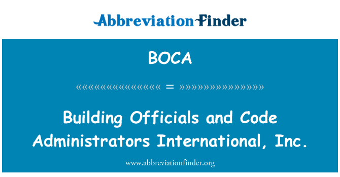 BOCA: Bina yetkilileri ve kod Yöneticiler International, Inc.