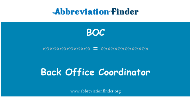 BOC: Back-Office koordinátor