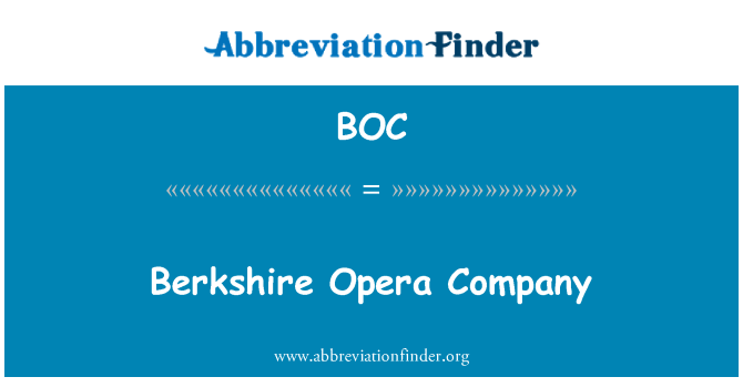 BOC: Compagnie d'opéra de Berkshire