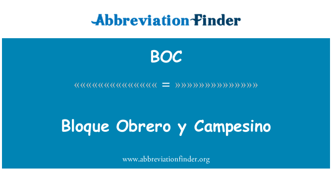 BOC: Bloque Obrero y Campesino