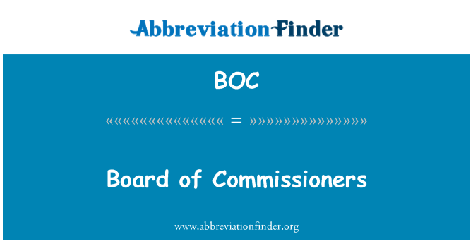 BOC: Consiglio dei Commissari