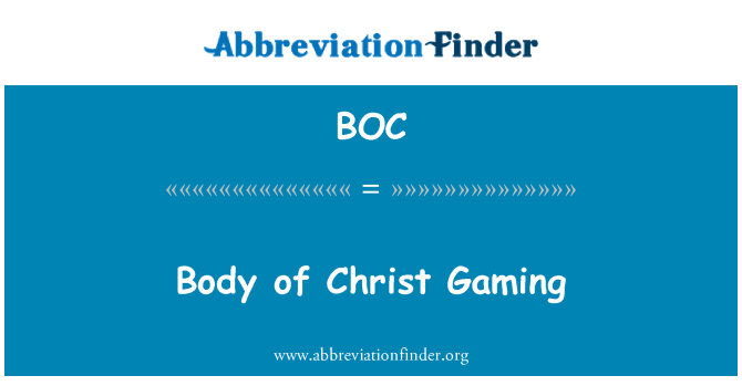 BOC: Lichaam van Christus Gaming