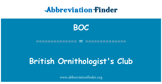 BOC: Britský ornitolog klub
