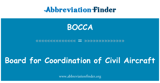 BOCCA: Conseil de Coordination des aéronefs civils