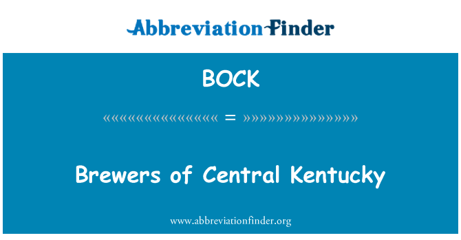 BOCK: Cervesers de Central Kentucky