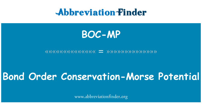 BOC-MP: Trái phiếu để bảo tồn-Morse tiềm năng