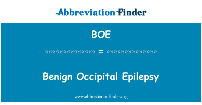 BOE: Goedaardige Occipital epilepsie