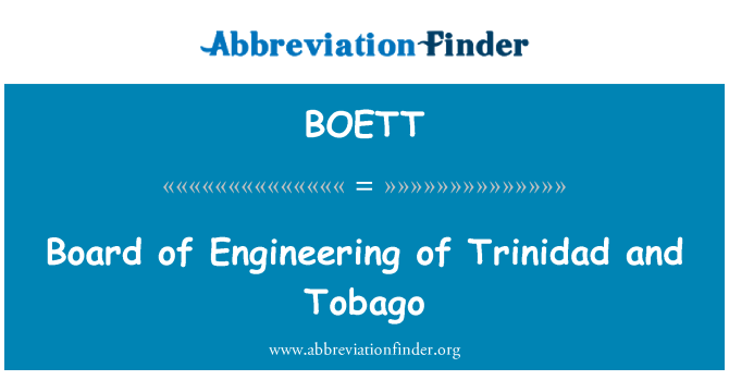 BOETT: Bord ta ' l-inġinerija ta ' Trinidad u Tobago