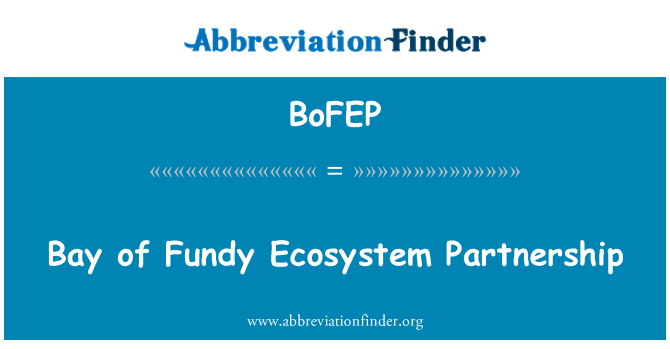 BoFEP: Is-sħubija ta ' l-ekosistema Bajja tal-Fundy