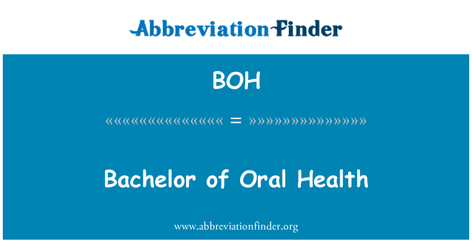 BOH: بكالوريوس صحة الفم والأسنان