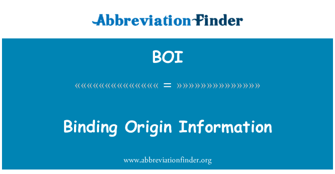 BOI: Informatie over de oorsprong binding