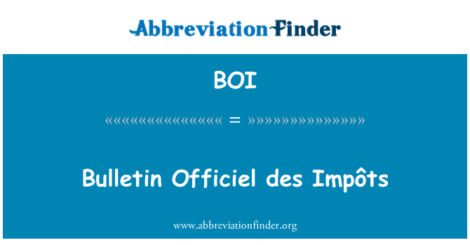 BOI: Buletin Officiel des Impôts