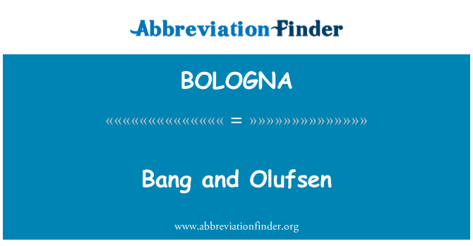 BOLOGNA: Detonasyon Et Olufsen