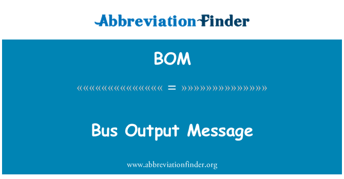 BOM: Autobus výstupní zpráva