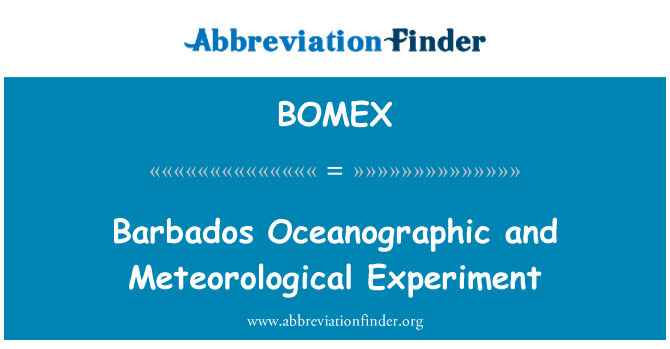 BOMEX: Barbados Oceanographic and Meteorological Experiment