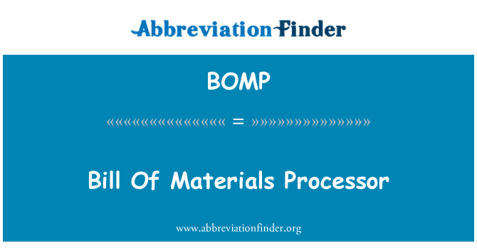 BOMP: Lista de materiales procesador