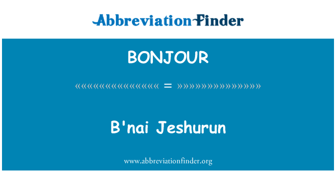 BONJOUR: B'nai Yesyurun