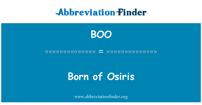 BOO: Fèt de Osiris