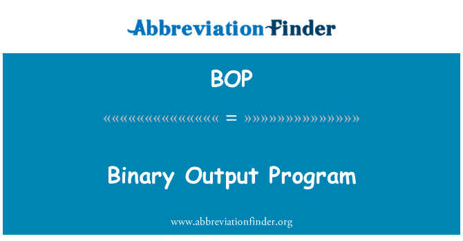 BOP: Binaire uitvoer programma