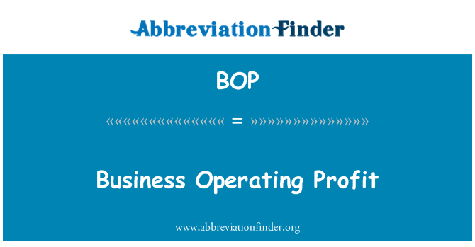 BOP: 企業經營利潤