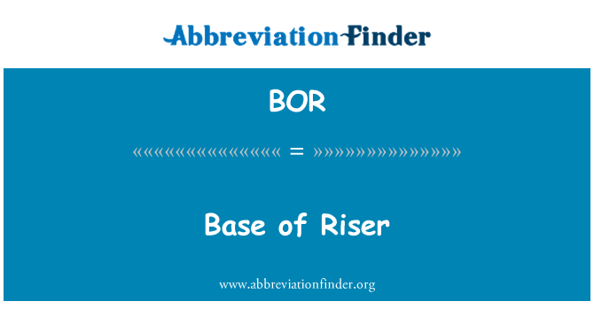 BOR: Base of Riser