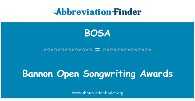 BOSA: Bannon Odpri Songwriting nagrade