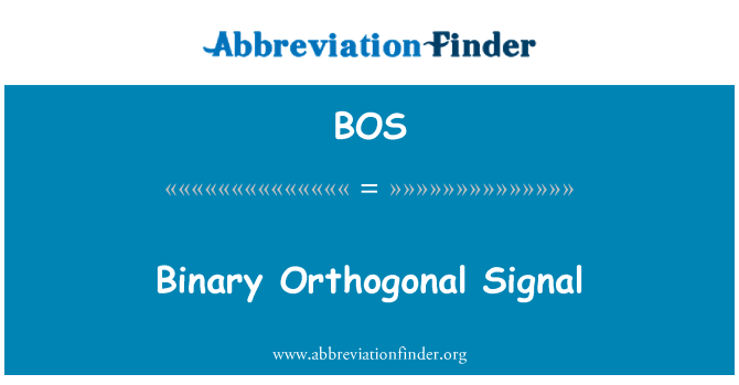 BOS: Sinal binário ortogonal